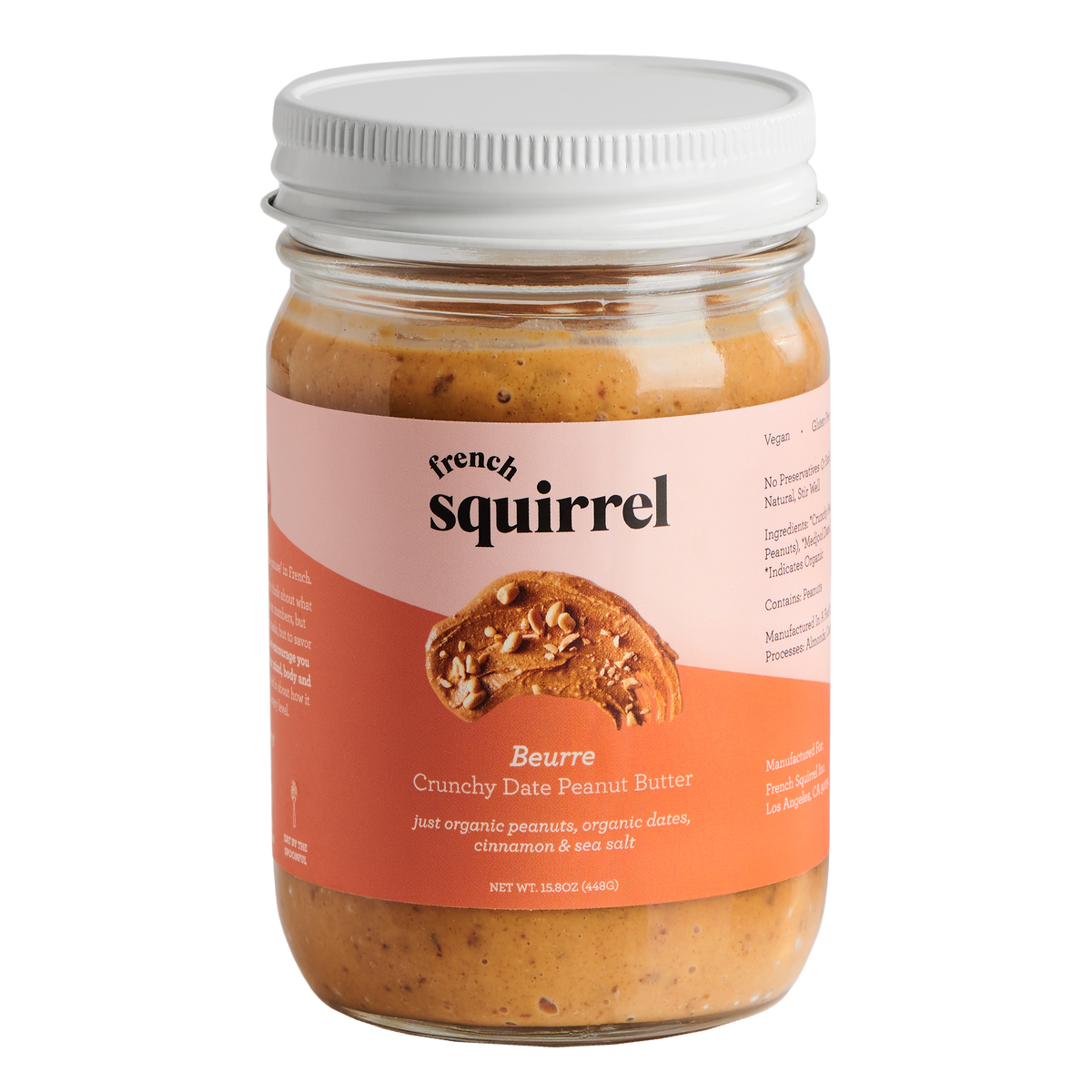 Beurre Crunchy Date Peanut Butter (2 jars) French Squirrel