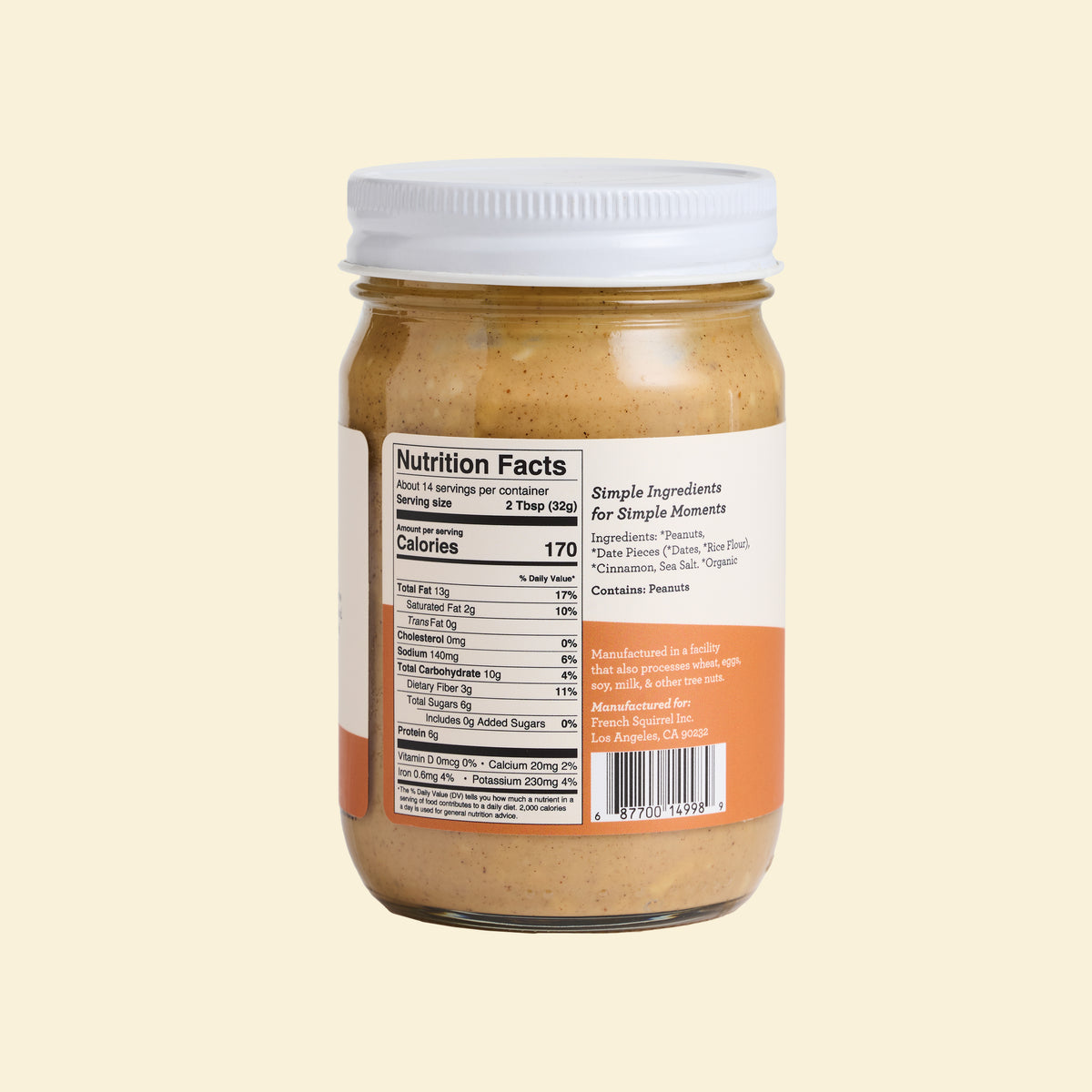 Peanut Butter | Back of jar