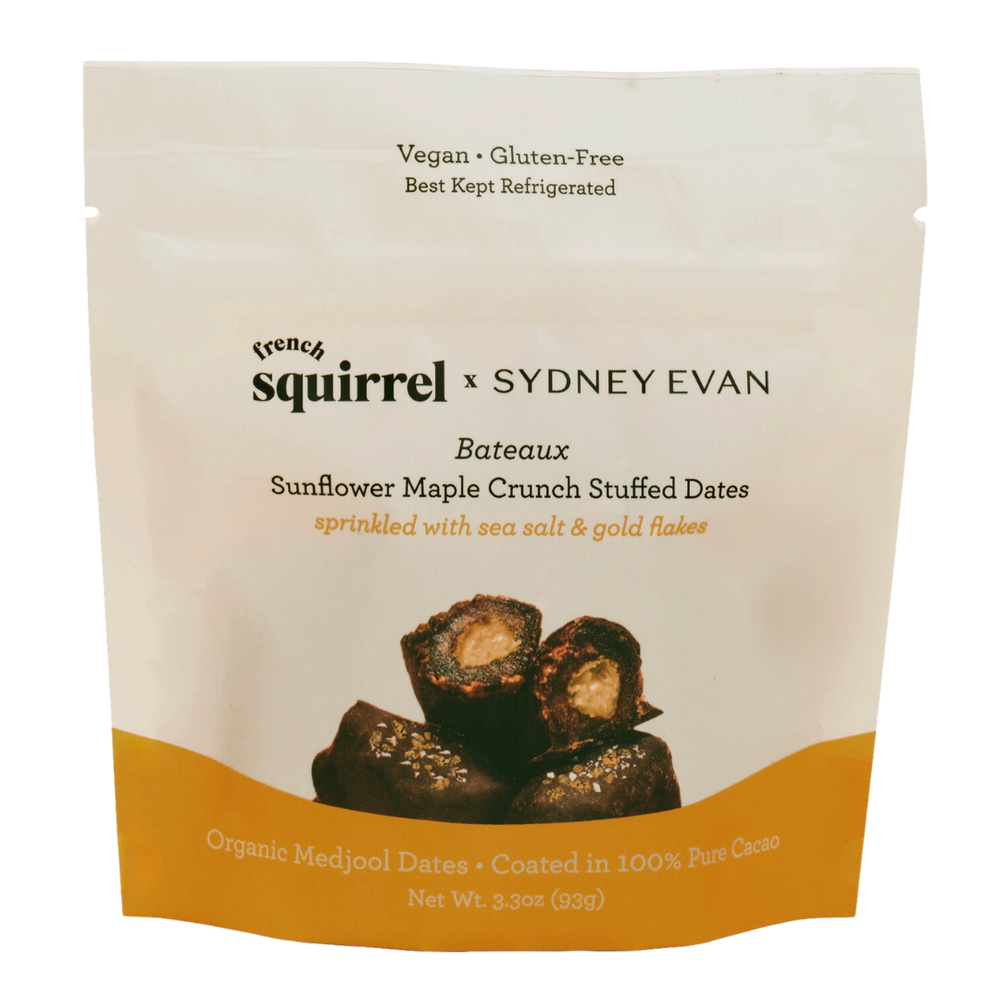 Bateaux: Sydney Evan Sunflower Maple Crunch Chocolate-Coated Stuffed Dates (4 pack bundle)
